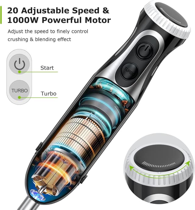 Thumbnail 1 de Bonsenkitchen batidora 4 en 1 1000 W, versatilidad en cocina 🍴