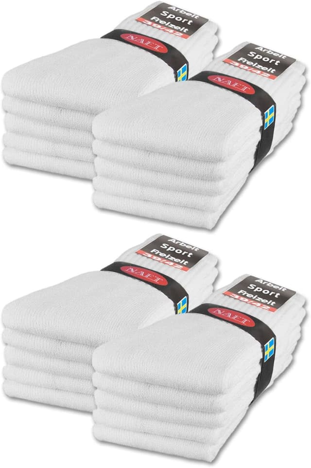 Detalle de 10–20–30 Paar Sportsocken / Tennissocken als Arbeitssocken (Herren & Damen) aus Baumwolle
