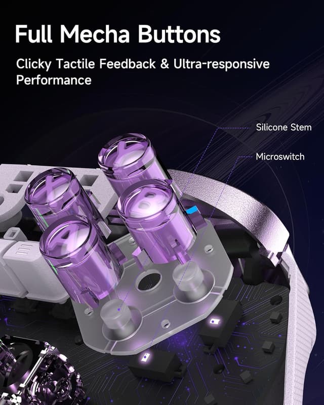 Detalle de EasySMX D10 PC-Controller mit Ladestation & RGB, TMR-Joysticks und 1000 Hz für PC/Switch/Handy