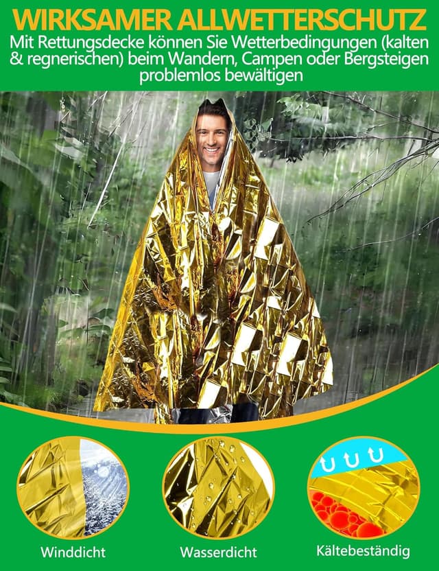 Thumbnail 4 de TOOHAO Manta Térmica Supervivencia 160 x 210 cm