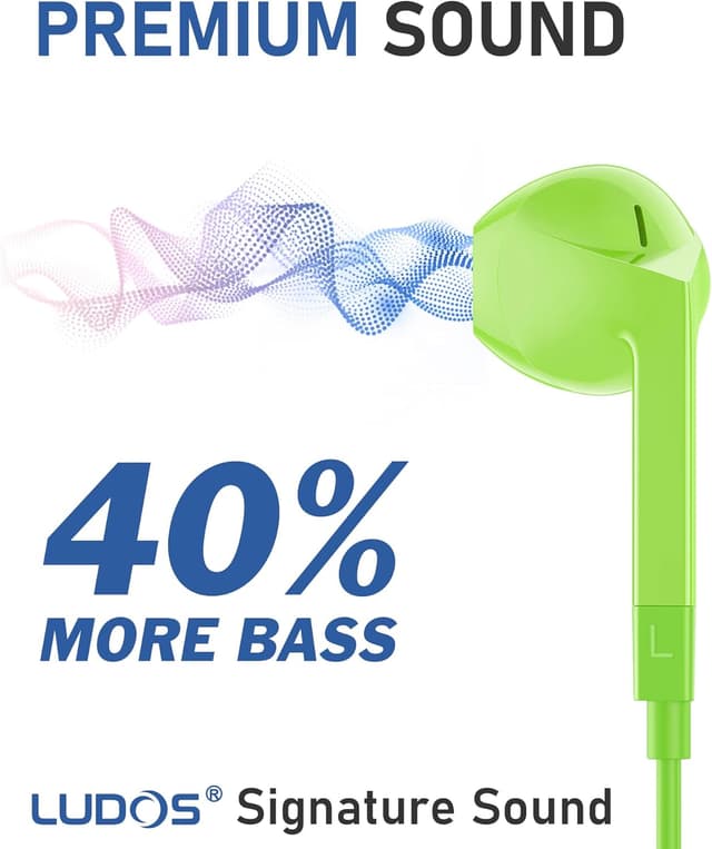 Detalle de LUDOS FEROX USB-C Kopfhörer mit Mikrofon (In-Ear, Kabel) – 5 Jahre Garantie, grün