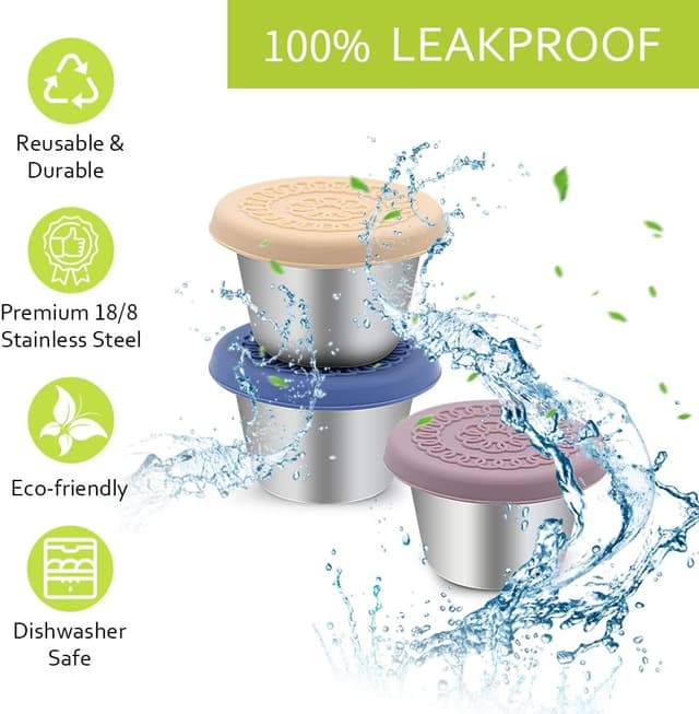 Thumbnail 5 de 8P Salad Dressing Pots To Go 2.4oz Sauce Containers 🍶