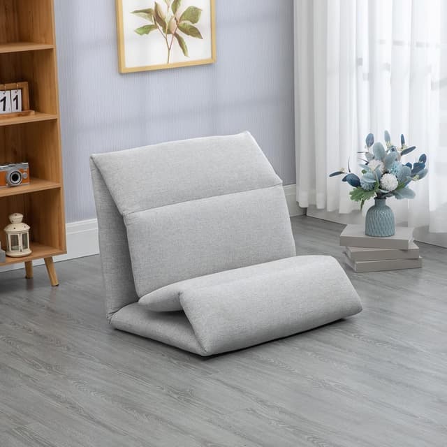 Detalle 2 de HOMCOM Fauteuil de Sol canapé Paresseux 5 positions Gris