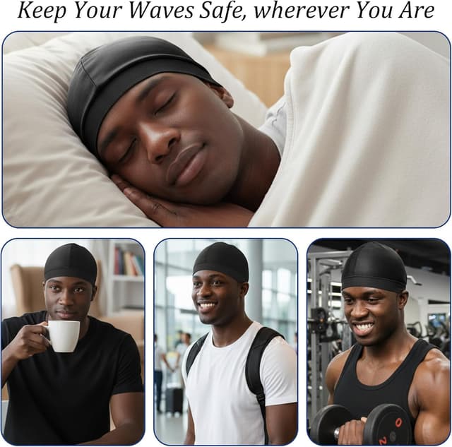 Thumbnail 4 de HaiFafafaing Wave Durag Set 4 Pcs for Men