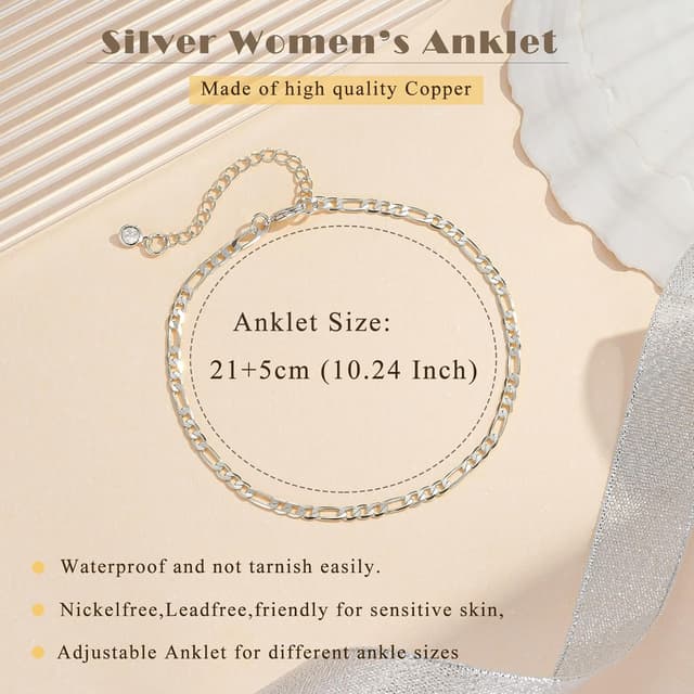 Detalle 2 de Cangall Silber Fußkette mit 22 cm