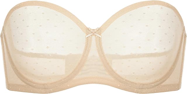 Detalle de DOBREVA Femme Transparent Soutien-gorge sans bretelles bandeau grande taille avec armature à maille