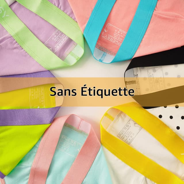 Detalle de INNERSY Lot de 6 culottes fille en coton stretch (8 à 16 ans)