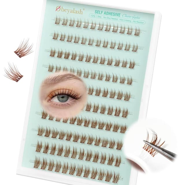 Thumbnail 6 de Obeyalash selbstklebende Wimpern (120 Stück) – Wimpern-Cluster C Curl zum Aufkleben, ohne Kleber