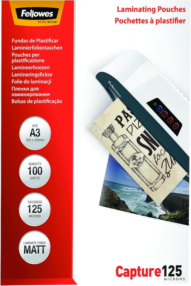 Detalle 2 de FELLOWES Pochettes plastification A3 125 microns