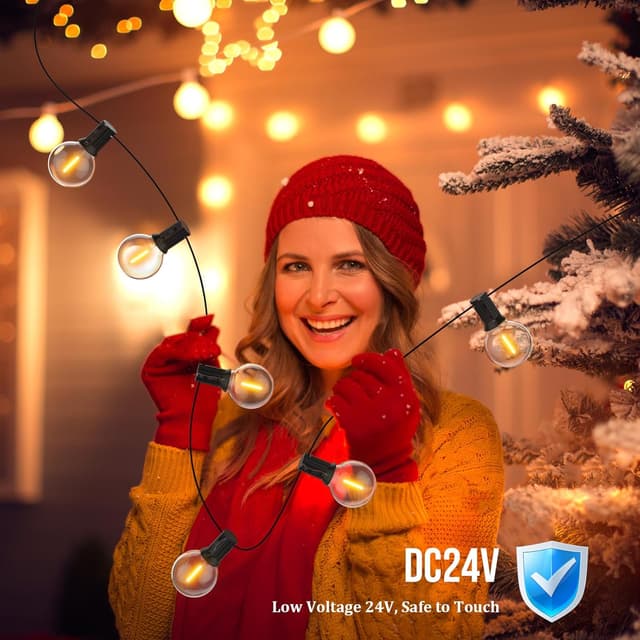 Detalle de FANSANMY Guirnalda de Luces Exterior 15M 🌟 Control Remoto