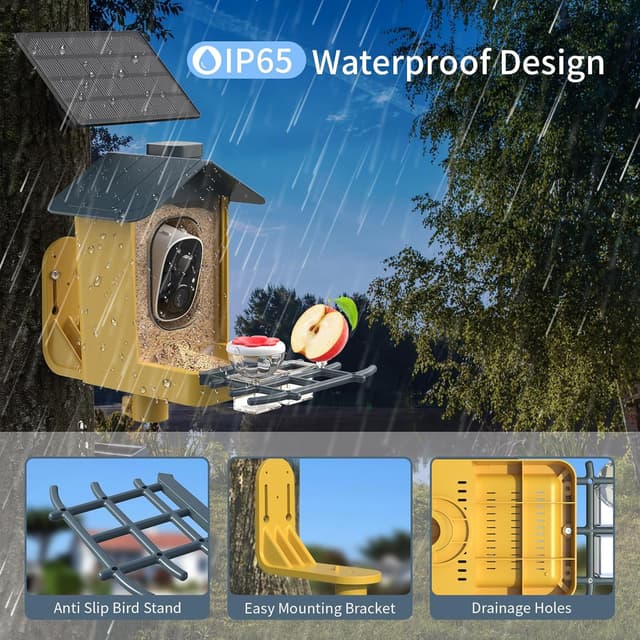 Detalle 2 de oddkont Bird Feeder with Camera 2K smart feeder
