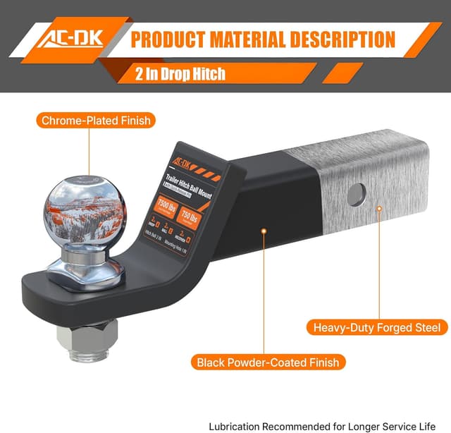Thumbnail 4 de AC-DK Trailer Hitch Ball Mount 7,500 lbs