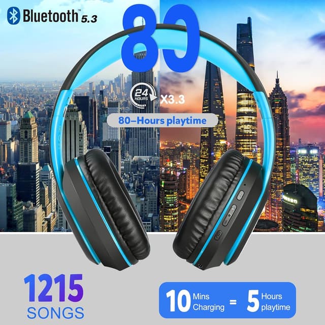 Detalle 2 de WorWoder W-915 Bluetooth headphones 80 hours