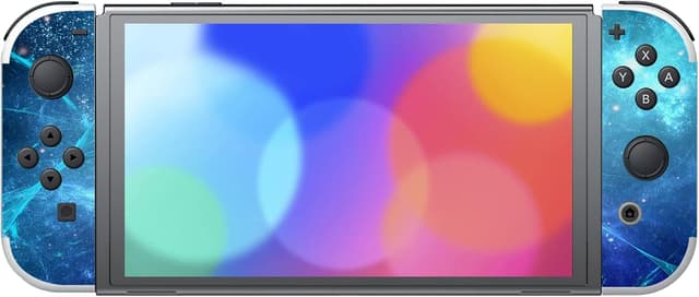 Detalle de playvital Full Set Protective Stickers for Nintendo Switch OLED (Blue Nebula) – vinyl decal skins for console, Joy-Con, dock & grips