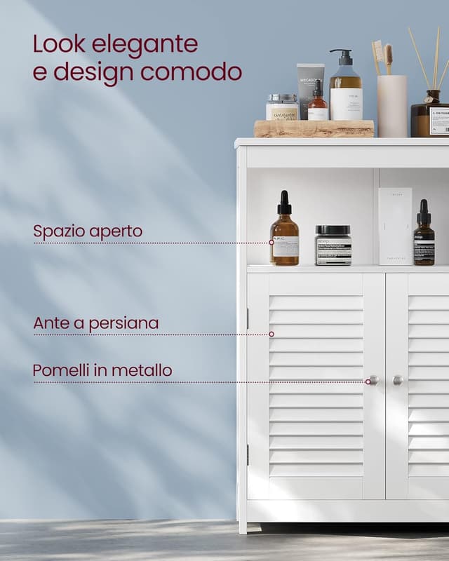 Thumbnail 4 de VASAGLE BBC40WT mobiletto bagno 30x60x80 cm