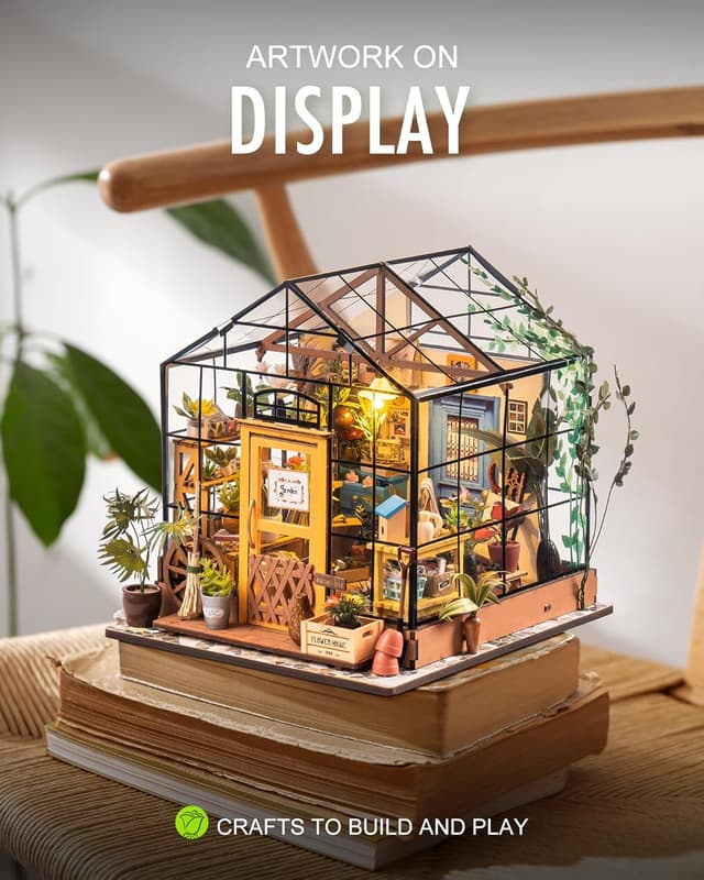 Detalle de Rolife Casey Mini Greenhouse Dollhouse Kit 🏠