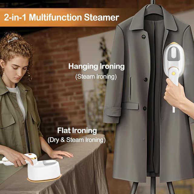 Detalle de Liebssen Portable Clothes Steamer 1100W with 120ml Tank, 15s Fast Heat Up, 4 Steam Levels