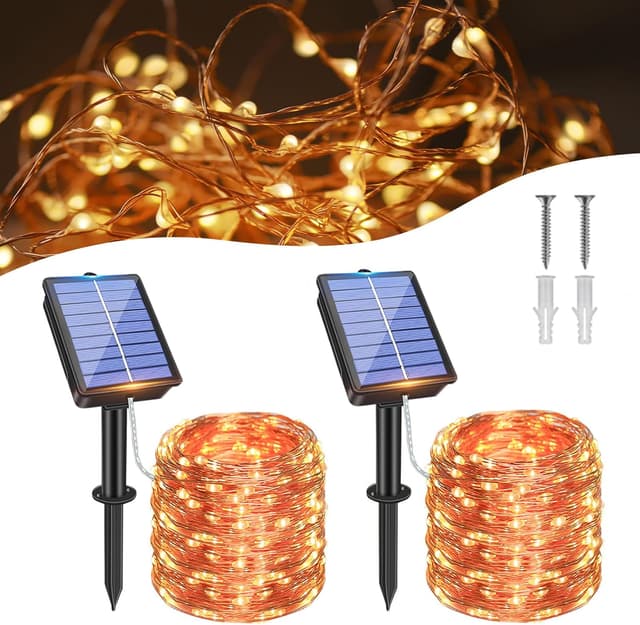 Detalle de Solar Lichterkette Außen 20 m mit 200 LEDs