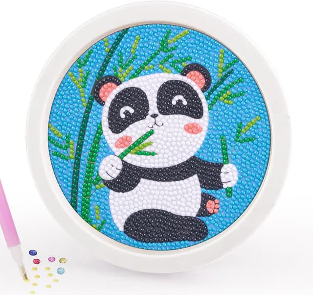 Detalle de FAYAHAR Diamond Painting Kinder mit Rahmen (5D, Cartoon, 16,5 x 16,5 cm) – Stil A