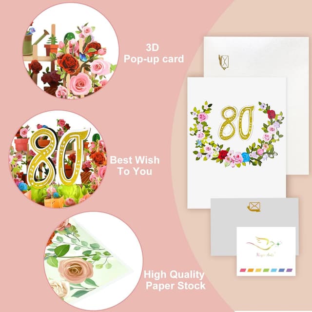 Thumbnail 1 de 3D Pop-Up Karte 80 mit Gartenmotiv