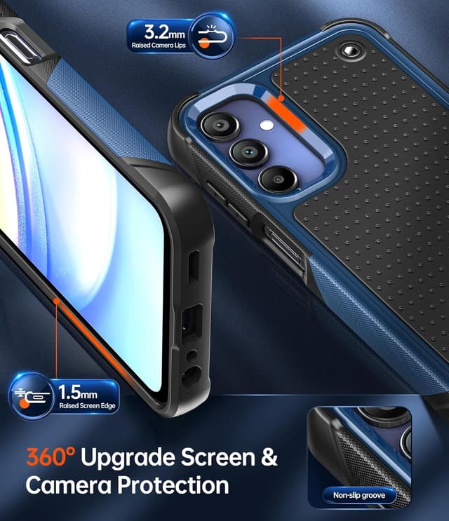 Detalle 1 de Samsung Galaxy A15 case, tempered glass 2 pack