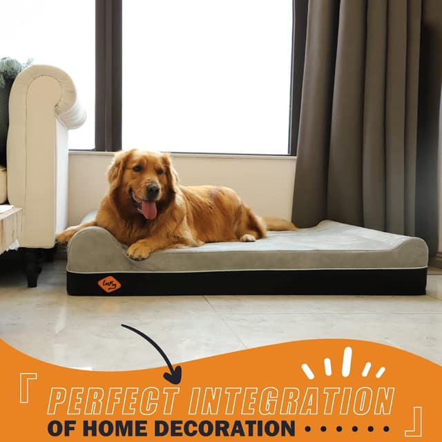 Detalle de Laifug Orthopedic Memory Foam Extra Large Dog Bed Pillow (50x36x10in) with Waterproof Liner and Removable Cover