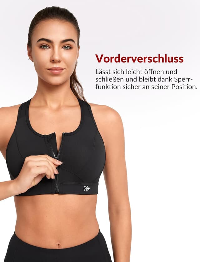 Detalle de Yvette Sport BH „Starker Halt“ mit Mesh-Rücken und Vorderverschluss (Große Größe)