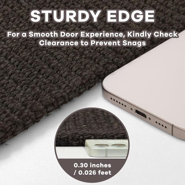 Detalle 2 de EARTHALL Washable Area Rug 3x5 Ft Non Slip Entryway Mat (Taupe/Coffee)