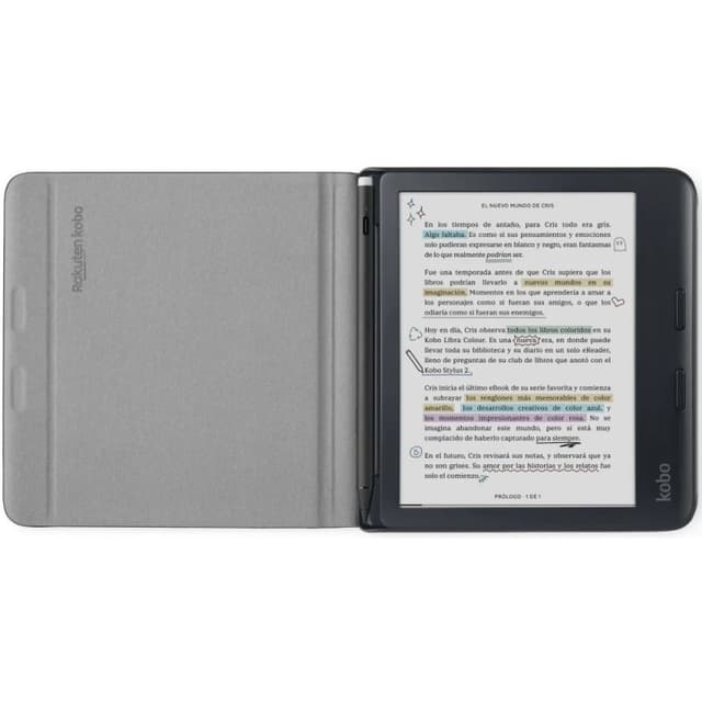 Detalle 2 de Kobo Notebook SleepCover funda tipo libro negra para Kobo Libra Colour (7")