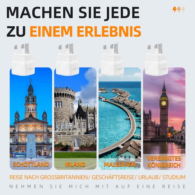 Detalle de Reiseadapter UK Typ G 2 Stück für England