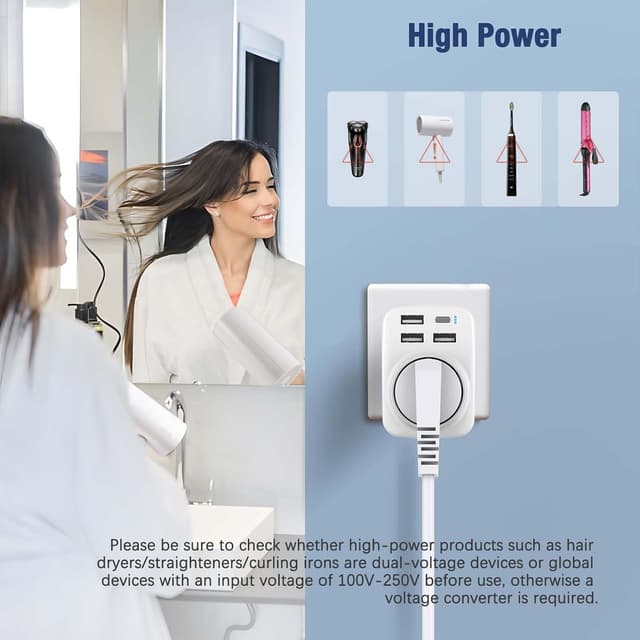Thumbnail 4 de Hoppac Adaptador de Enchufe EE.UU 5 en 1