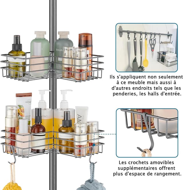 Thumbnail 1 de FIISAYL Étagère Douche Télescopique 85–325 cm