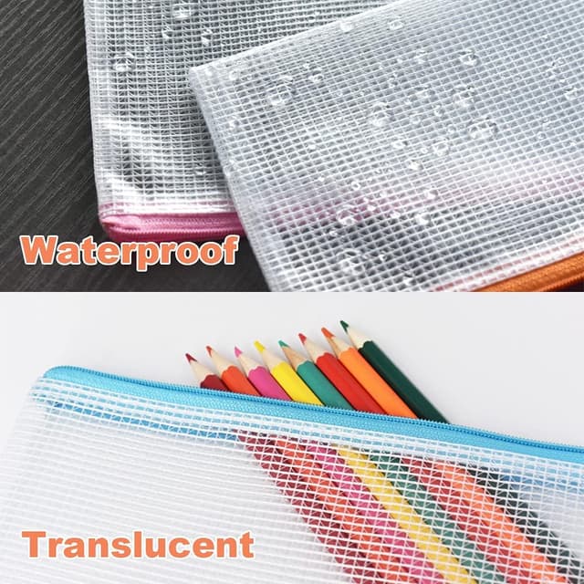 Detalle 2 de A6 Mesh Pencil Pouch 20 pcs clear organiser ✏