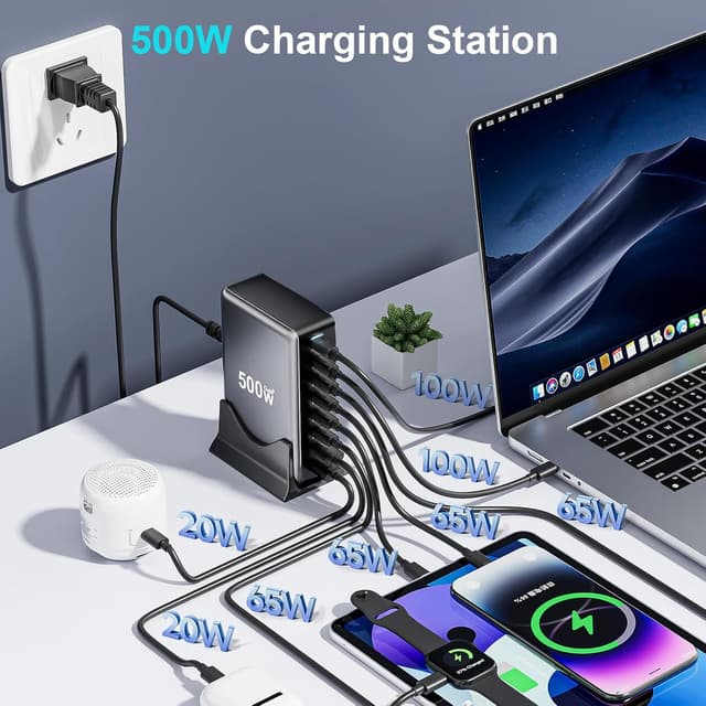 Detalle 2 de 500W USB C Fast Charger Block