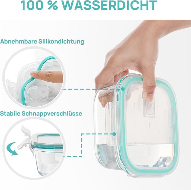 Detalle de Vtopmart 15er Meal Prep Boxen Glas 🍱