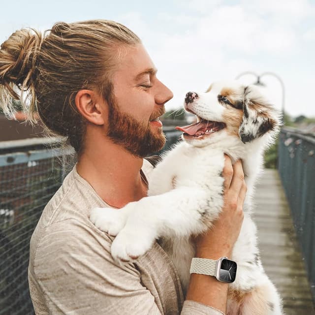 Detalle de Oielai Braided Strap for Apple Watch (40/41/42/44/45/46/49mm) – Adjustable Magnetic Nylon Band