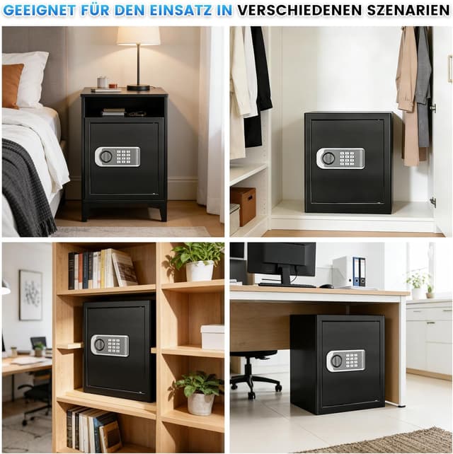 Thumbnail 6 de 50L großer Home-Safe Tresor mit Feuer- und Wasserschutz, Zahlenschloss & Alarm