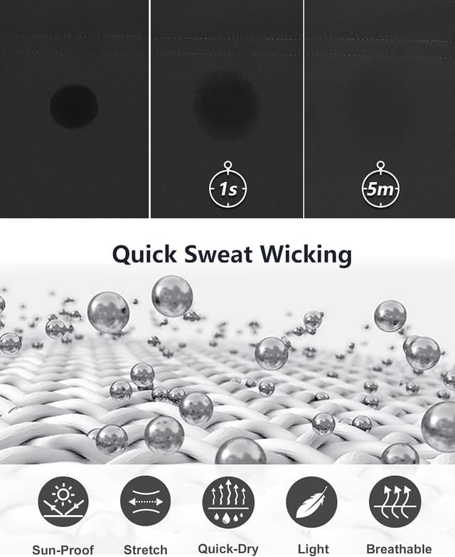 Detalle de 33,000ft Men's 9" Dry Fit Stretch Golf Shorts (UPF 50+, Pockets)