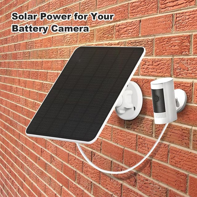 Detalle de Solar Panel Charger for Ring Camera (5W) with 9.8 ft Cable, IP65 Waterproof