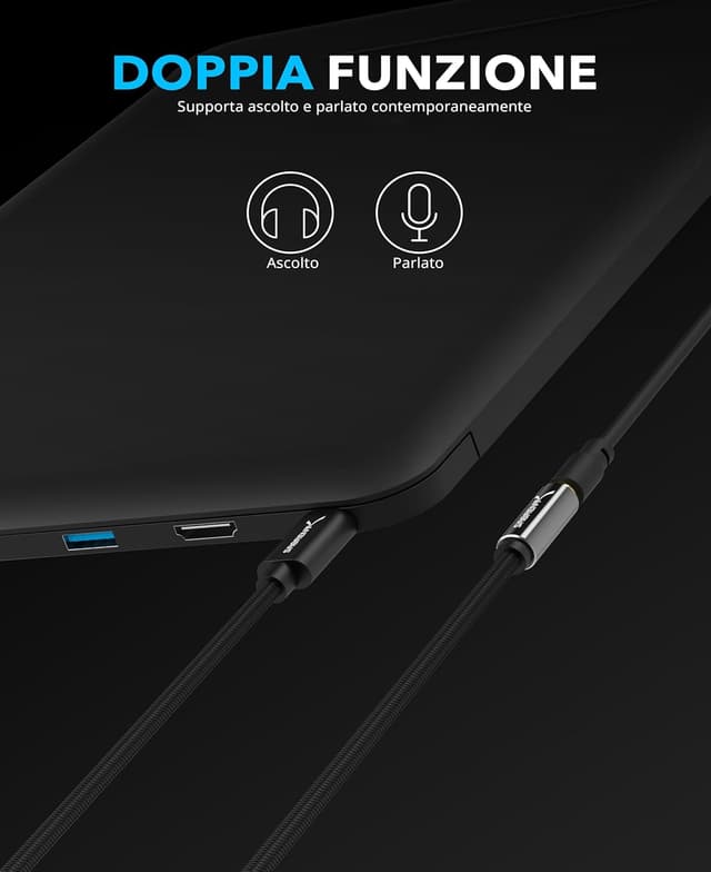 Thumbnail 1 de SABRENT CB-UC35 adattatore attivo USB-C a jack audio TRRS da 3,5 mm (microfono + ascolto)