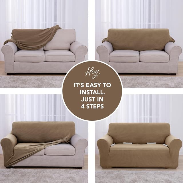 Detalle 2 de Deconovo Copridivano 2 Posti Marrone 145-180 cm