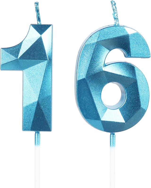 Imagen de Yiran 16th Birthday Candles Number 16 Blue en OfertitasTOP