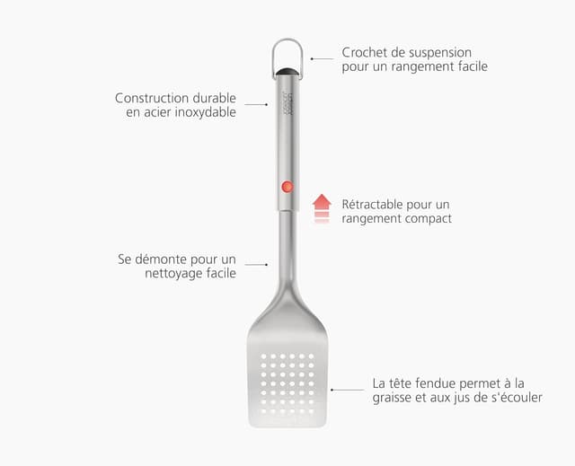 Thumbnail 3 de Joseph Joseph GrillOut Spatule BBQ, spatule rétractable