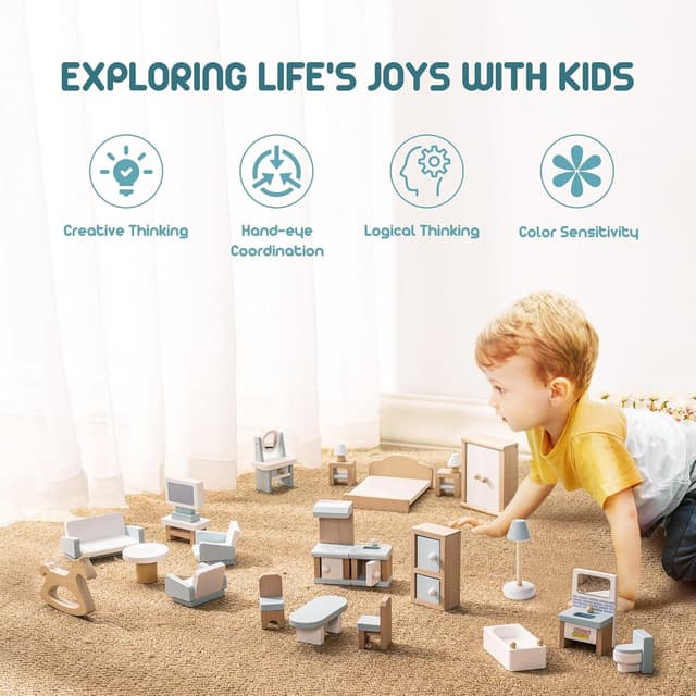 Thumbnail 3 de ROBOTIME Dollhouse Furniture 23-piece set 🪆