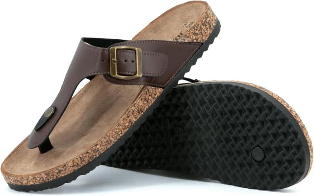 Detalle 2 de JOMIX infradito uomo con fibbia regolabile, suola in sughero e design a punta MCI250209