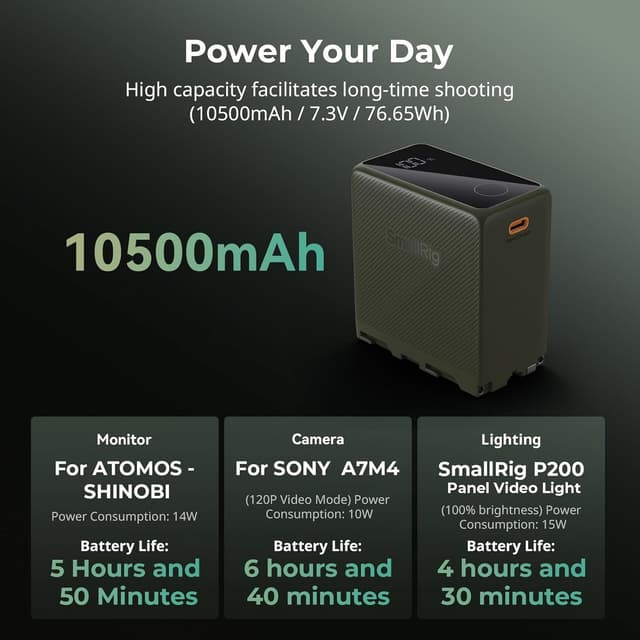 Thumbnail 2 de SmallRig 10500mAh Replacement Battery for Sony NP-F970