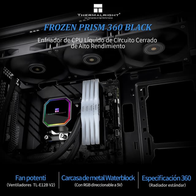 Detalle 2 de Thermalright Frozen Prism 360 Black, raffreddamento CPU