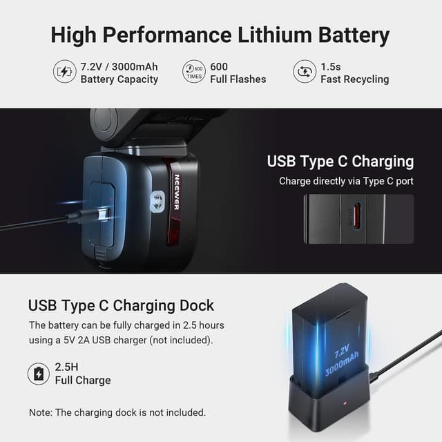 Thumbnail 6 de NEEWER Z2PRO-C 2.4G TTL Round Head Speedlite for Canon with Wireless Control, HSS 1/8000s and TCM Switch