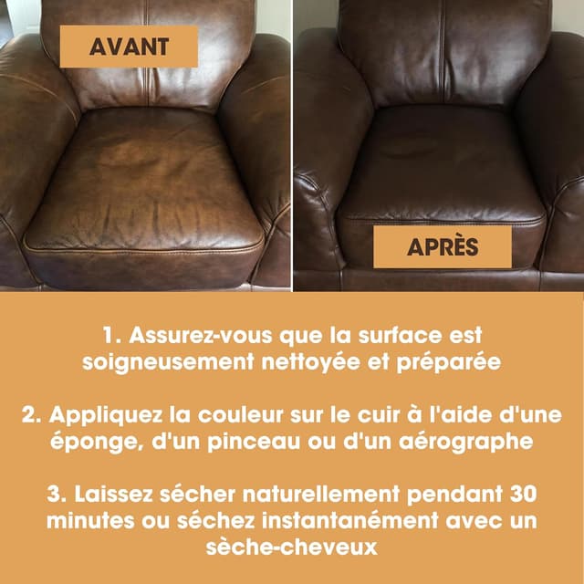 Thumbnail 5 de Furniture Clinic Peinture cuir Brun Clair 500ml 🎨