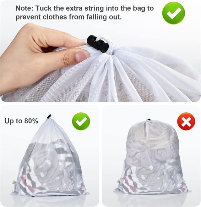 Thumbnail 6 de OTraki lot de 2 grands filets à linge 50 x 60 cm avec cordon de serrage